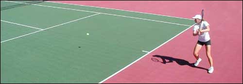 A professional tennis court installed by Rhino Sports of Orange County